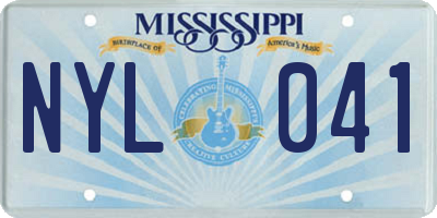 MS license plate NYL041