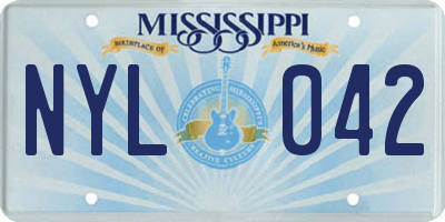 MS license plate NYL042