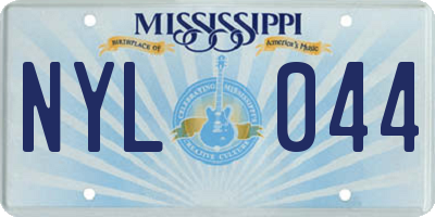 MS license plate NYL044