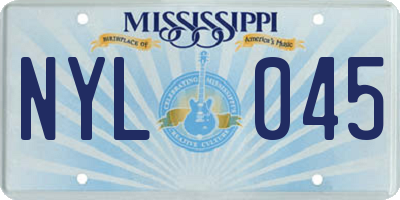 MS license plate NYL045