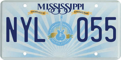 MS license plate NYL055