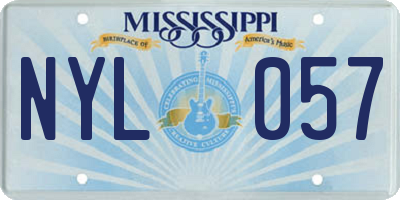 MS license plate NYL057