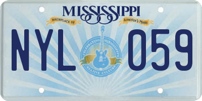 MS license plate NYL059