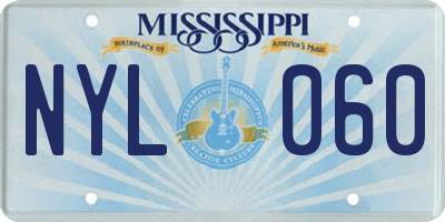 MS license plate NYL060