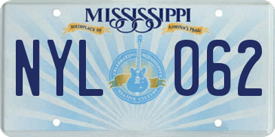 MS license plate NYL062