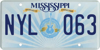 MS license plate NYL063