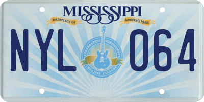 MS license plate NYL064