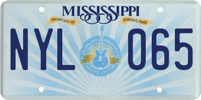 MS license plate NYL065