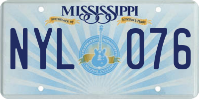 MS license plate NYL076