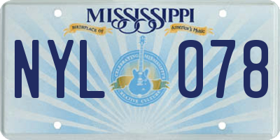 MS license plate NYL078