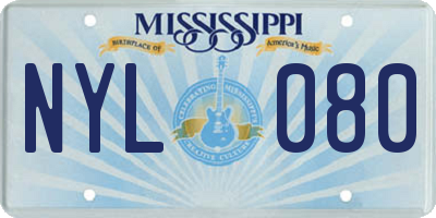 MS license plate NYL080