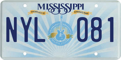 MS license plate NYL081