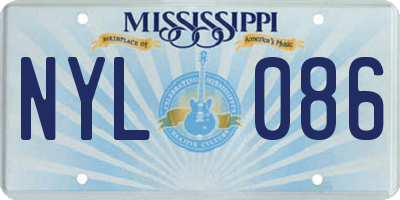 MS license plate NYL086