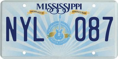 MS license plate NYL087