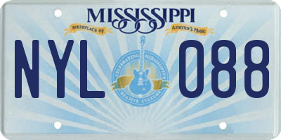 MS license plate NYL088