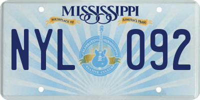 MS license plate NYL092