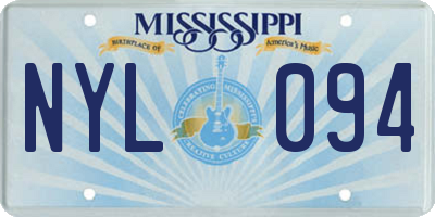 MS license plate NYL094