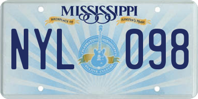 MS license plate NYL098