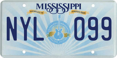 MS license plate NYL099