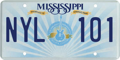 MS license plate NYL101