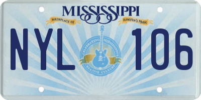 MS license plate NYL106