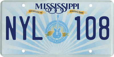 MS license plate NYL108