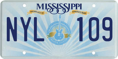 MS license plate NYL109