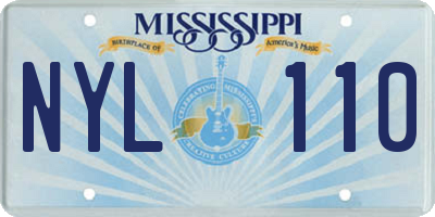 MS license plate NYL110