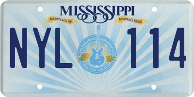 MS license plate NYL114