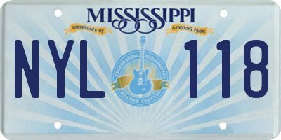 MS license plate NYL118