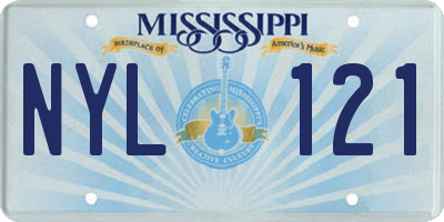 MS license plate NYL121