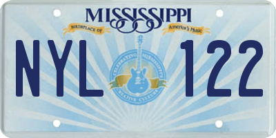MS license plate NYL122