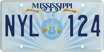 MS license plate NYL124