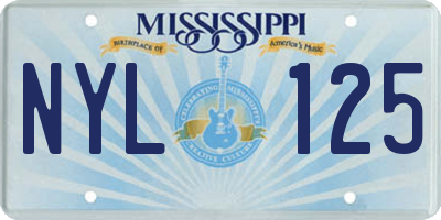 MS license plate NYL125