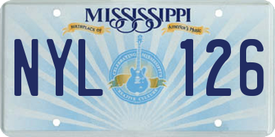 MS license plate NYL126