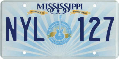 MS license plate NYL127