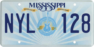 MS license plate NYL128