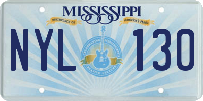 MS license plate NYL130