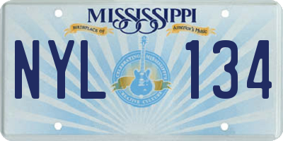 MS license plate NYL134