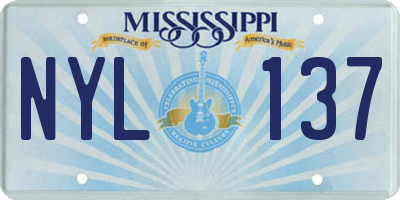 MS license plate NYL137