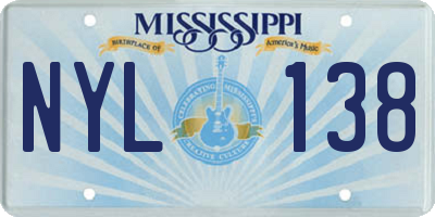 MS license plate NYL138