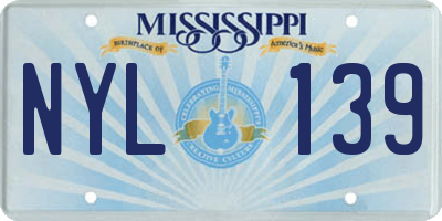MS license plate NYL139