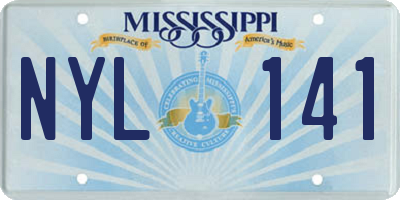 MS license plate NYL141