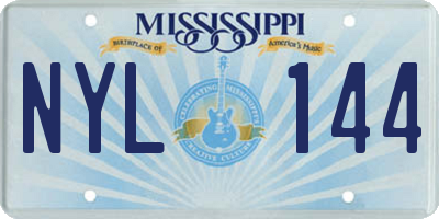 MS license plate NYL144
