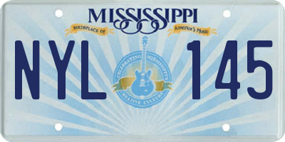 MS license plate NYL145