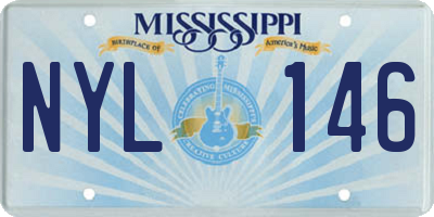 MS license plate NYL146