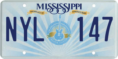 MS license plate NYL147