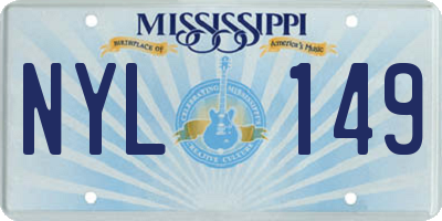 MS license plate NYL149