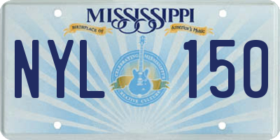 MS license plate NYL150