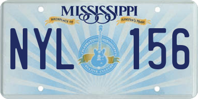 MS license plate NYL156